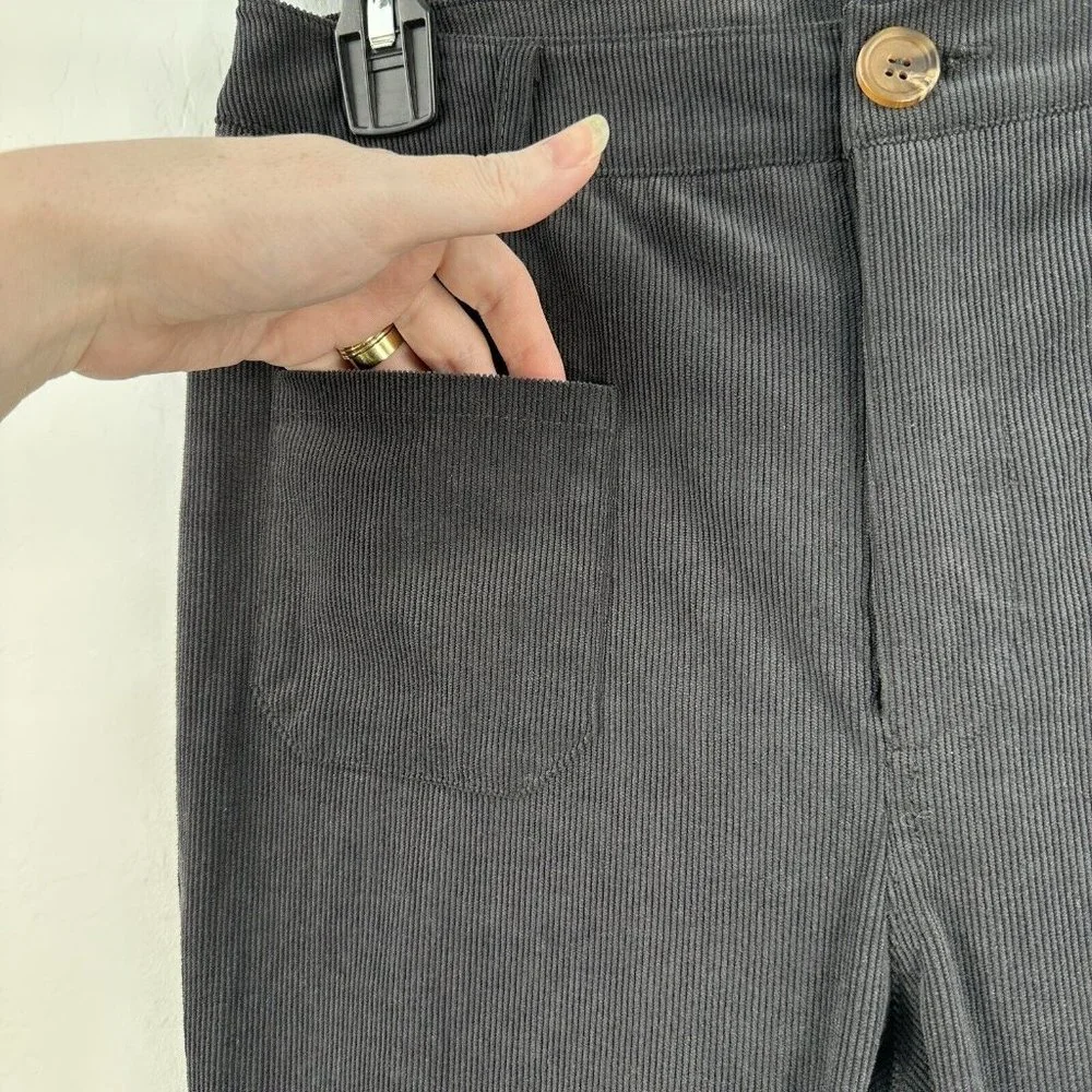 Harper Heritage Women’s Corduroy‎ Pants M Bootcut Leg Gray Pockets